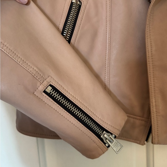 All Saints - Rift Leather Biker Jacket Size 10 - Picture 6 of 7